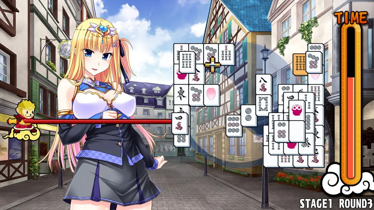 Pretty Girls Mahjong Solitaire - Blue