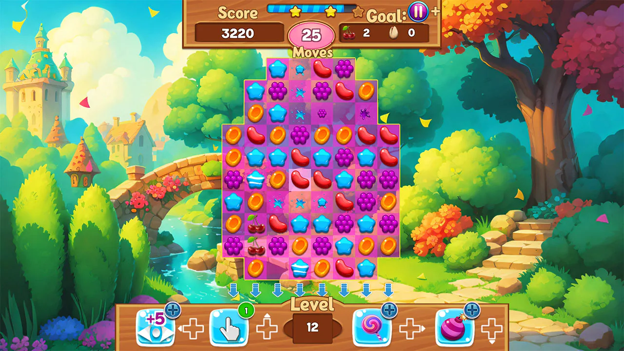 Jelly Fruits Adventure: 魔术三消拼图