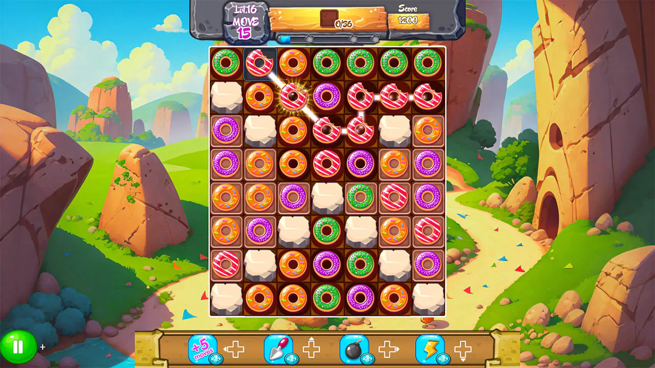 Magic Donut Adventure: 线匹配 3 拼图