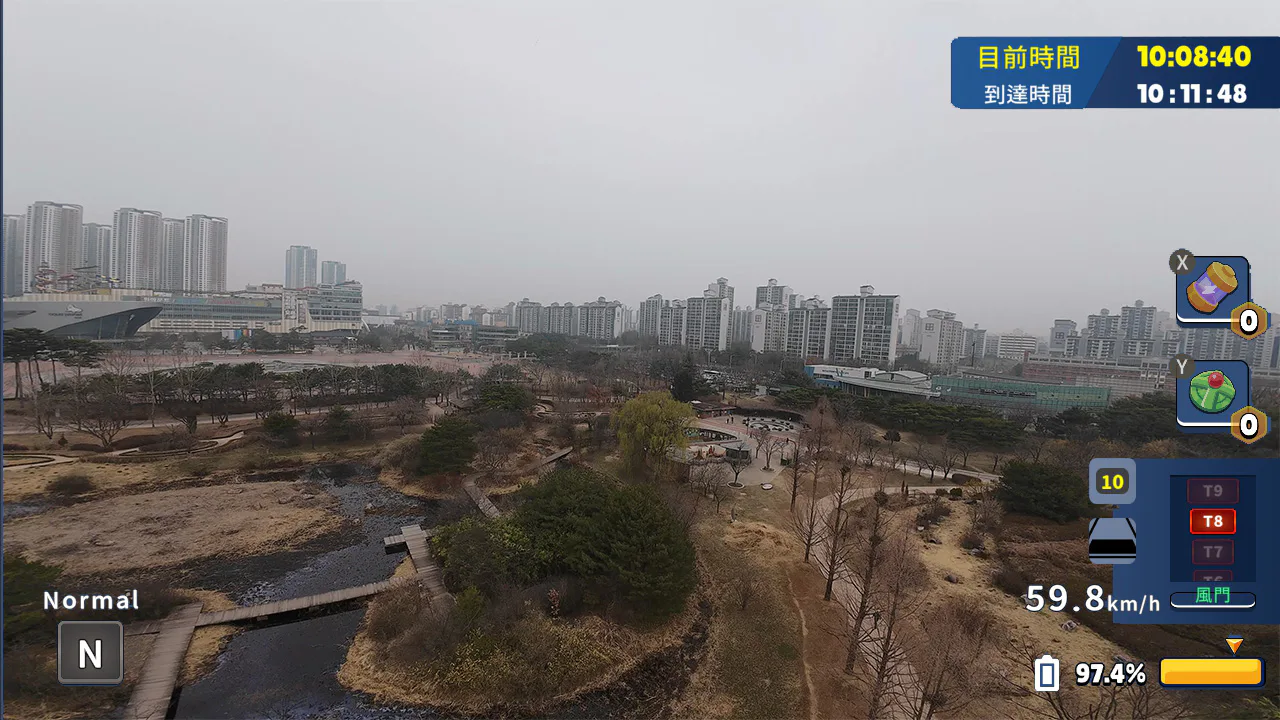 韩国无人机飞行游览一山湖水公园