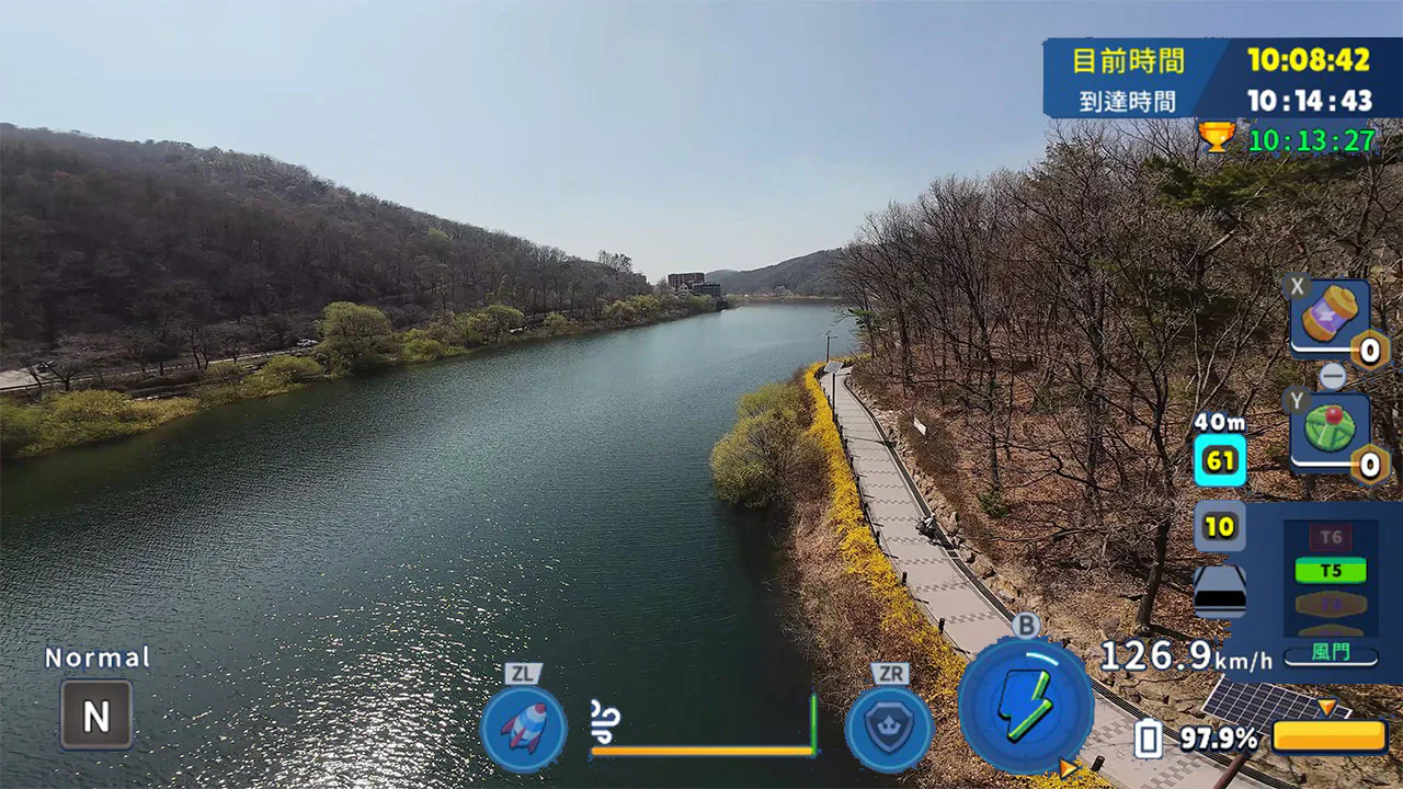 韩国无人机飞行游览梧南湖水公园