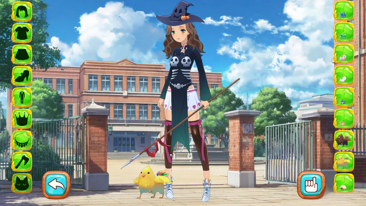 Anime Girl Kawaii High School Dress UP